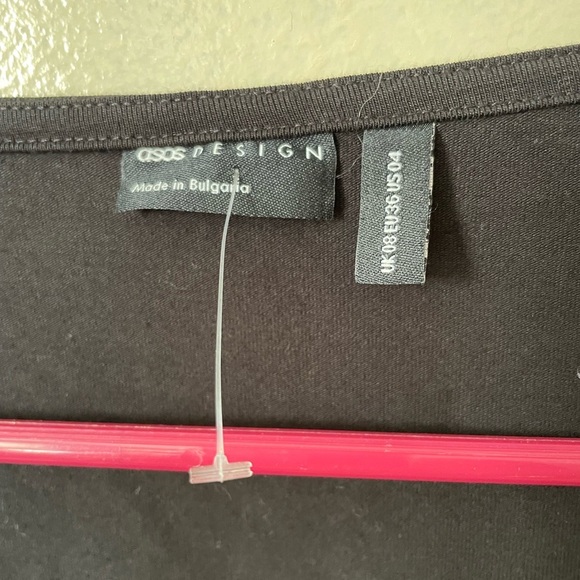 Asos empire waist black cropped sheer sleeve top size 4 Witchy grunge whimsigoth - Picture 3 of 6